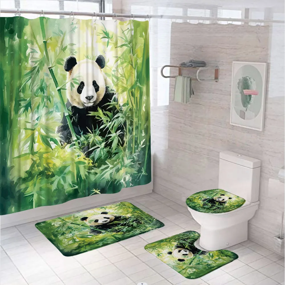 Bamboo Bath Mat - Conjunto De Cortina De Chuveiro De