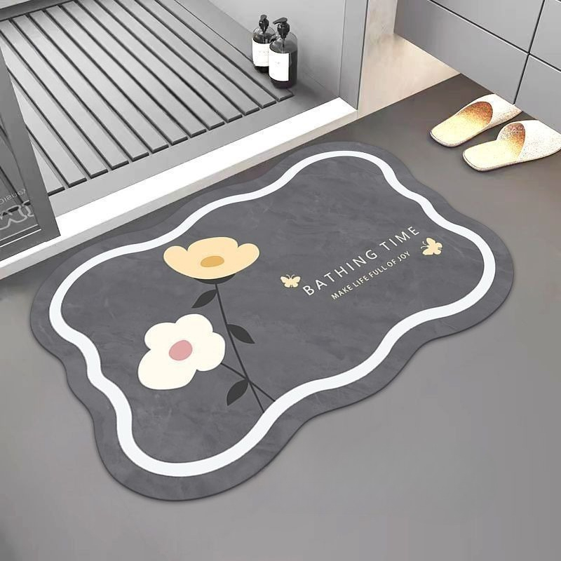 Bamboo Bath Mat - Nordic banheiro almofada absorvente diatomácea terra