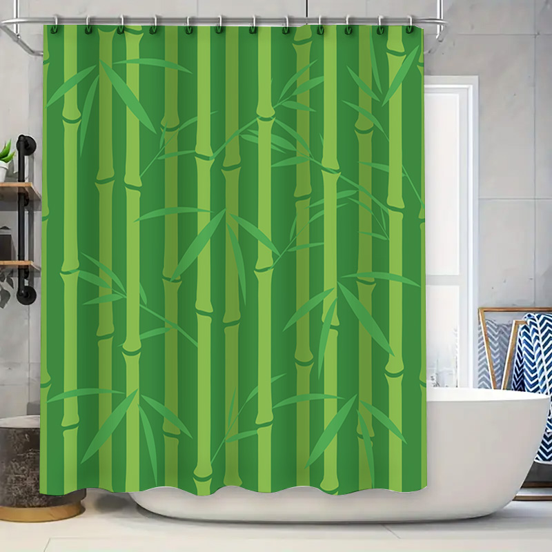 Bamboo Bath Mat - Cortina de chuveiro de bambu verde