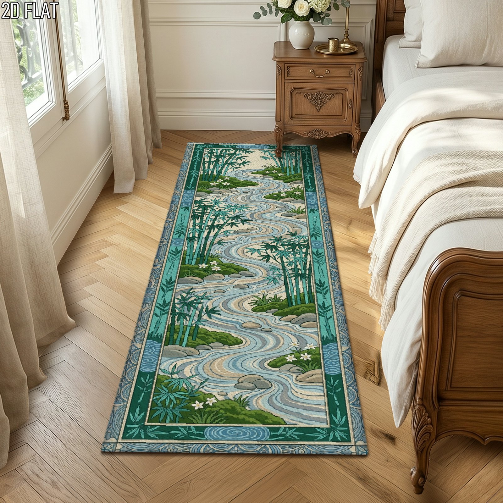 Bamboo Bath Mat - Tapete Decorativo Antiderrapante Lavável com Estampa