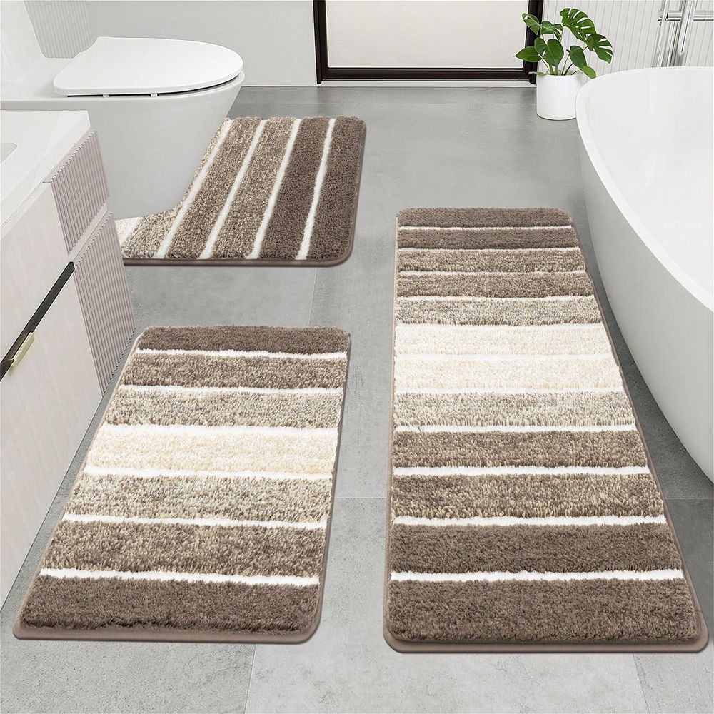 Bamboo Bath Mat - Conjunto de 3 Tapetes de Banheiro,