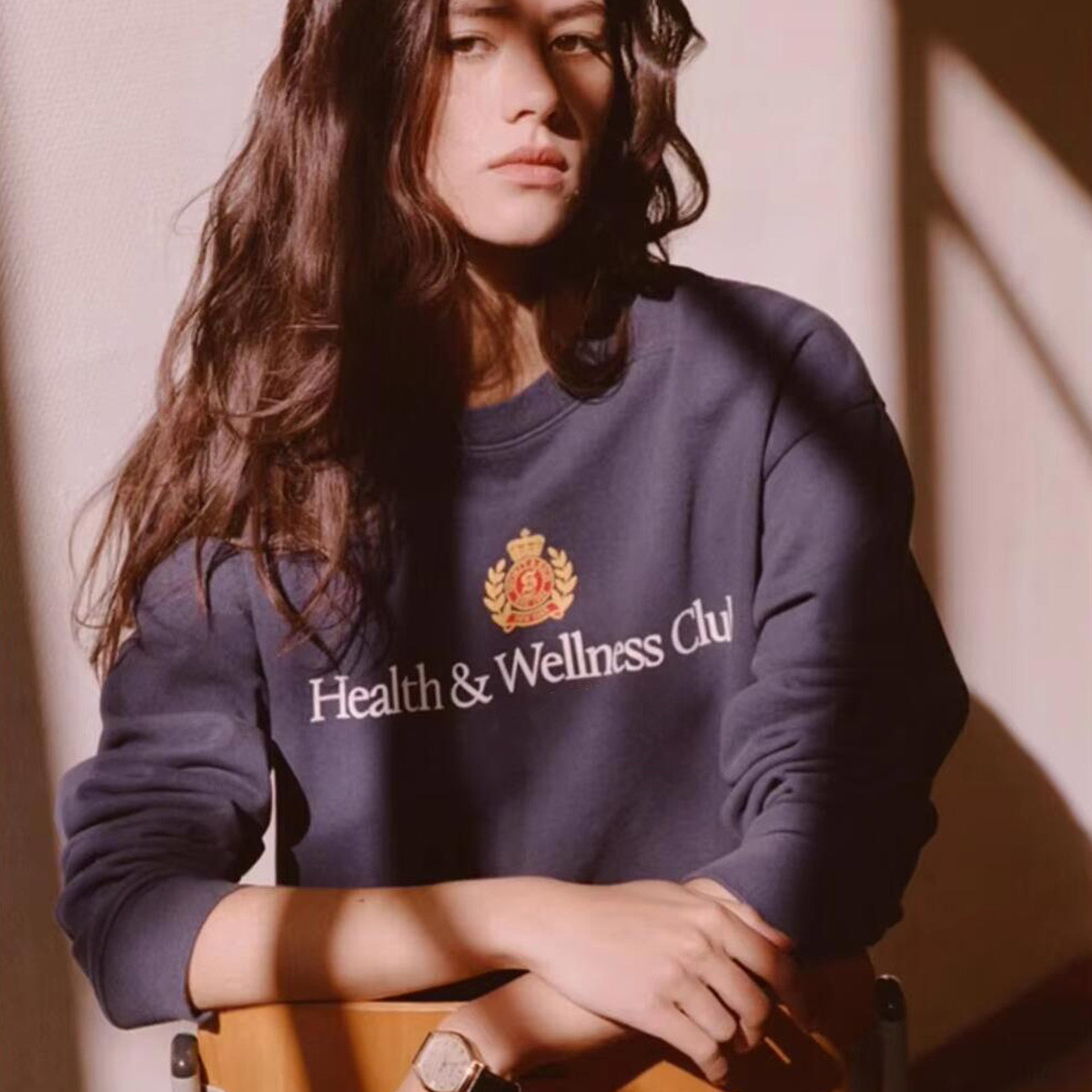 Health Wellness Club - Saúde bem-estar clube letras impressas marinha