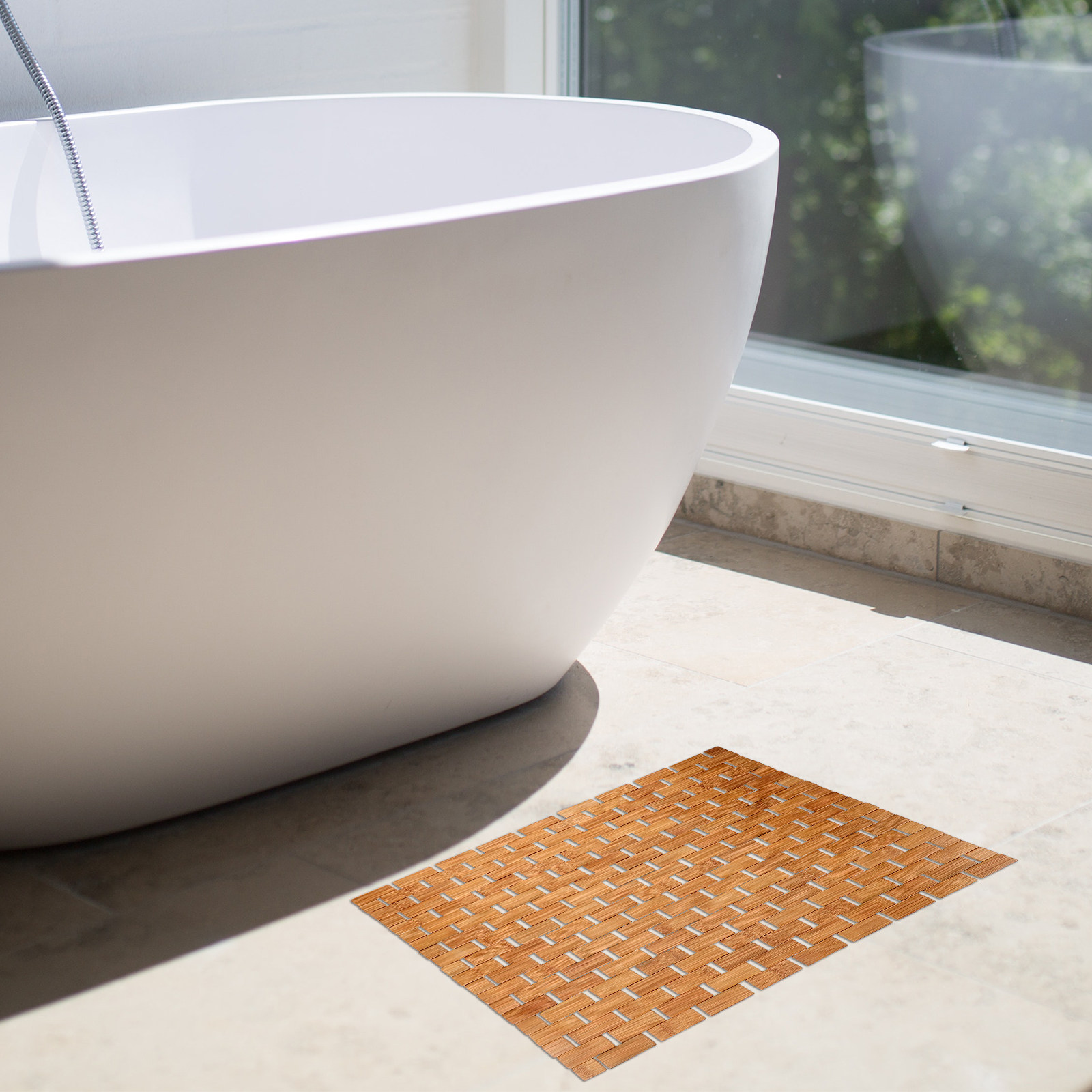 Bamboo Bath Mat - Tapete de Chuveiro de Bambu Quadrado