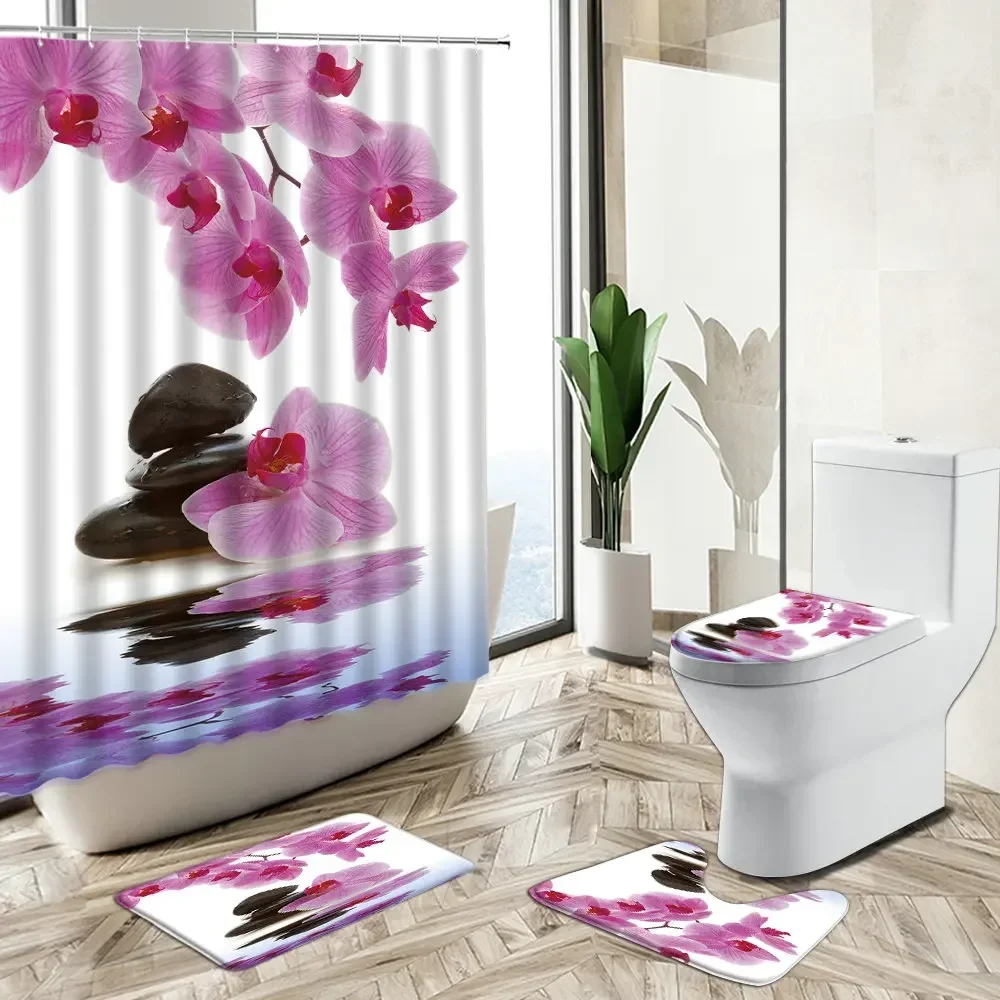 Bamboo Bath Mat - Cortina de Chuveiro com Estampa de