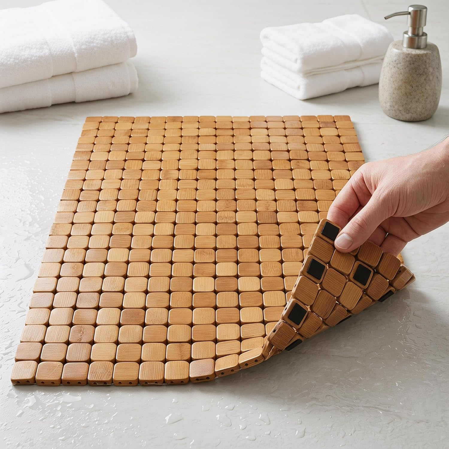 Tapete de Banho de Bambu Natur - Bamboo Bath Mat avaliação e preço
