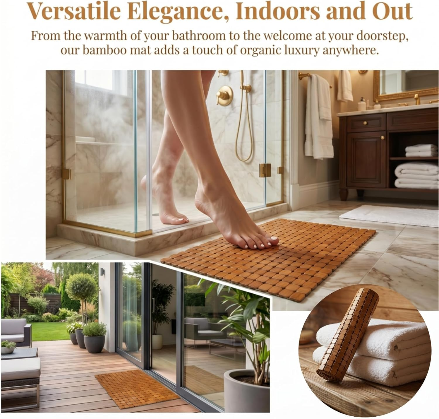 Tapete de Banho de Bambu Natur - Bamboo Bath Mat avaliação e preço