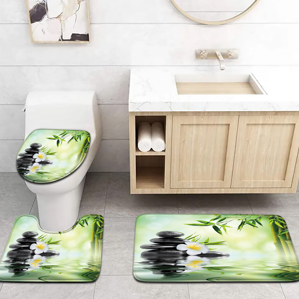 Conjunto de assento de vaso sa - Bamboo Bath Mat avaliação e preço