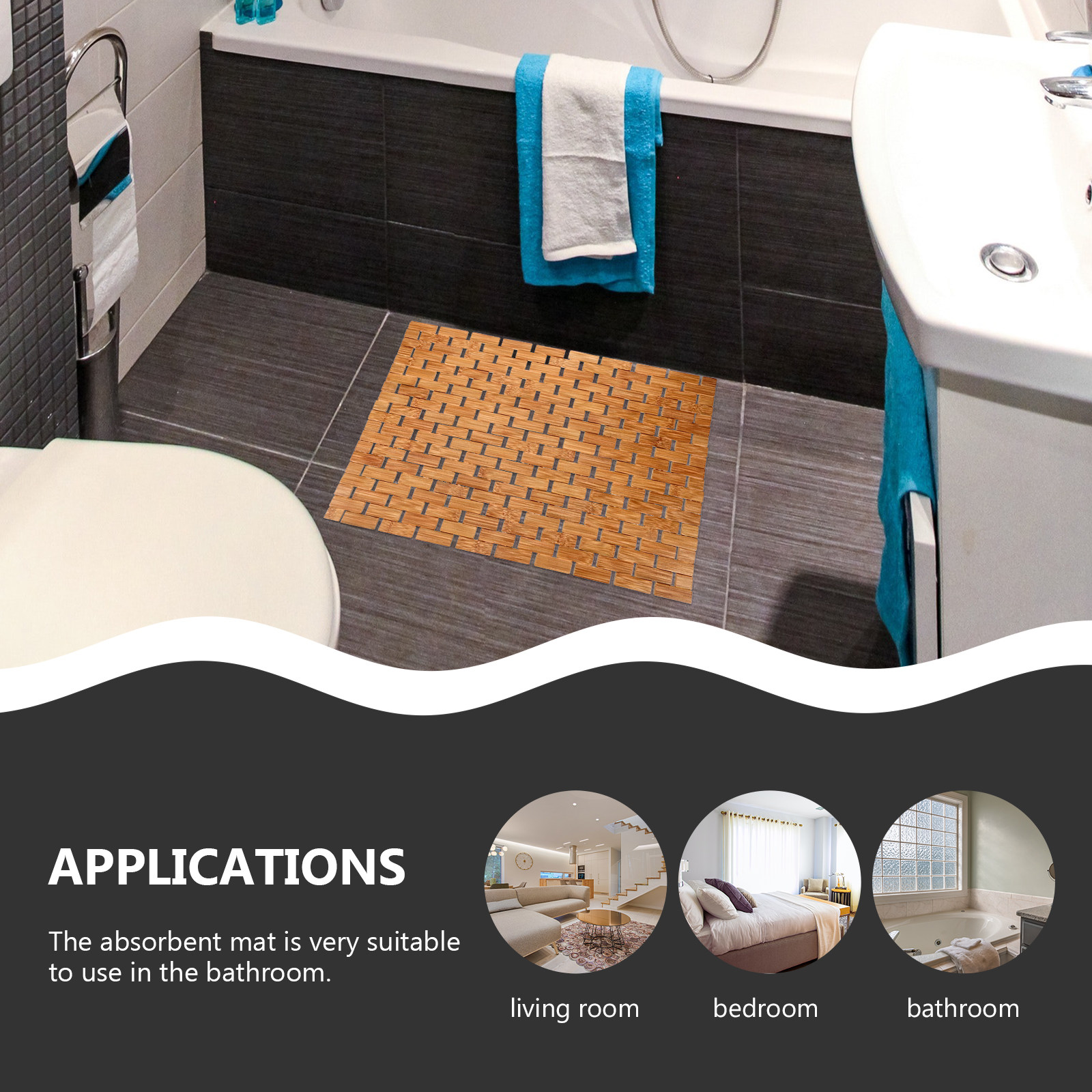 Tapete de Chuveiro de Bambu Qu - Bamboo Bath Mat avaliação e preço